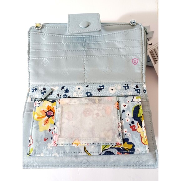 Vera Bradley RFID 3-in-one Wallet Wristlet Crossbody Bag Floating Garden - Picture 2 of 11